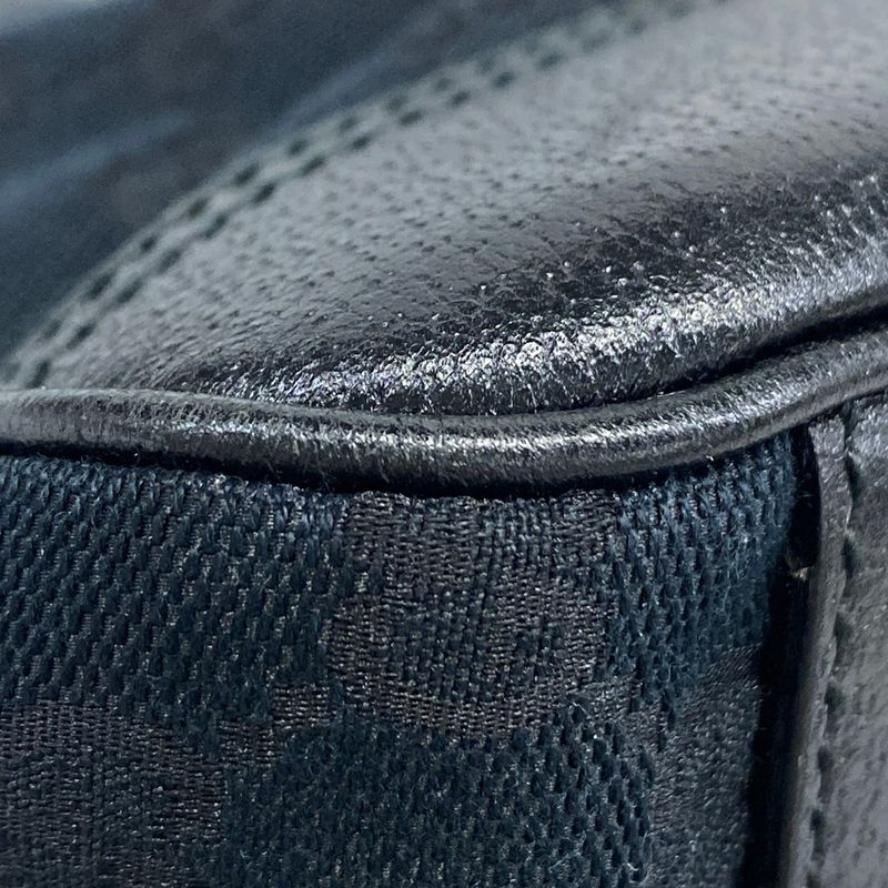 Gucci Shoulder Bag Princi GG Pattern Navy Black Leather