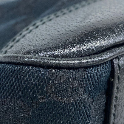 Gucci Shoulder Bag Princi GG Pattern Navy Black Leather