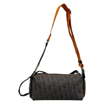 Dior Shoulder Bag Flight Trotter Dark Gray Light Black Leather
