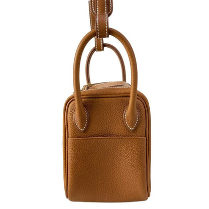Hermes Shoulder Bag Lindy Mini Fauve Gold