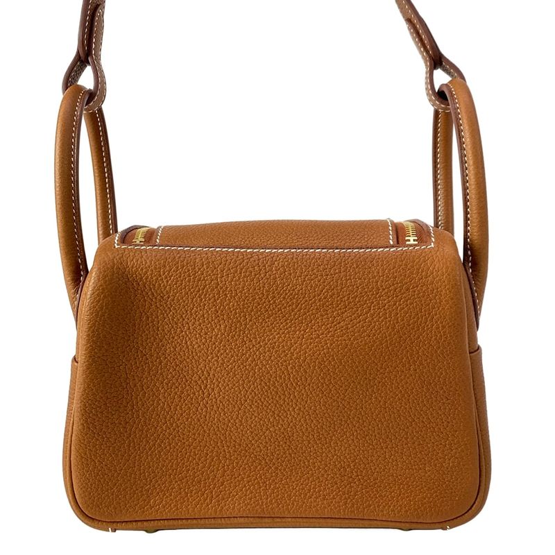Hermes Shoulder Bag Lindy Mini Fauve Gold