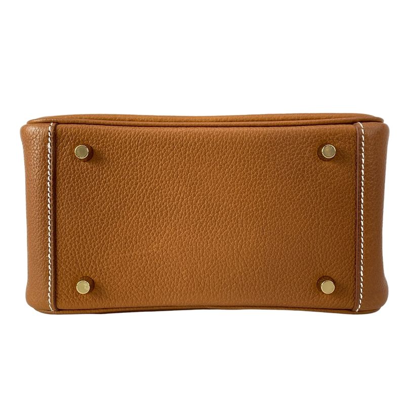 Hermes Shoulder Bag Lindy Mini Fauve Gold