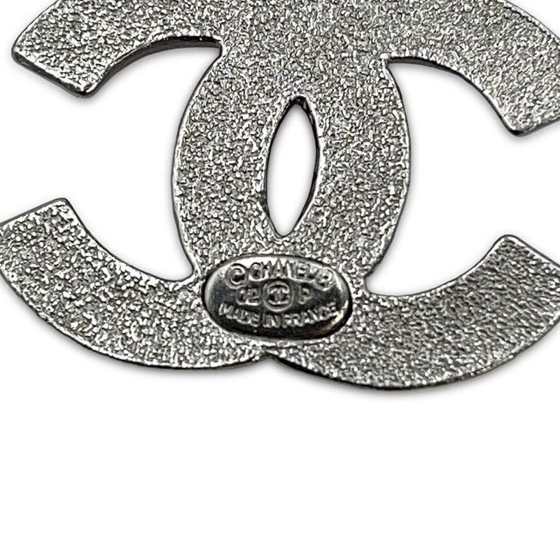 Chanel Brooch CC Logo Line Stone