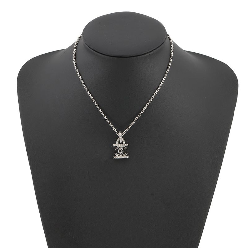 Chanel Necklace CC Logo Line Stone Faux Pearl
