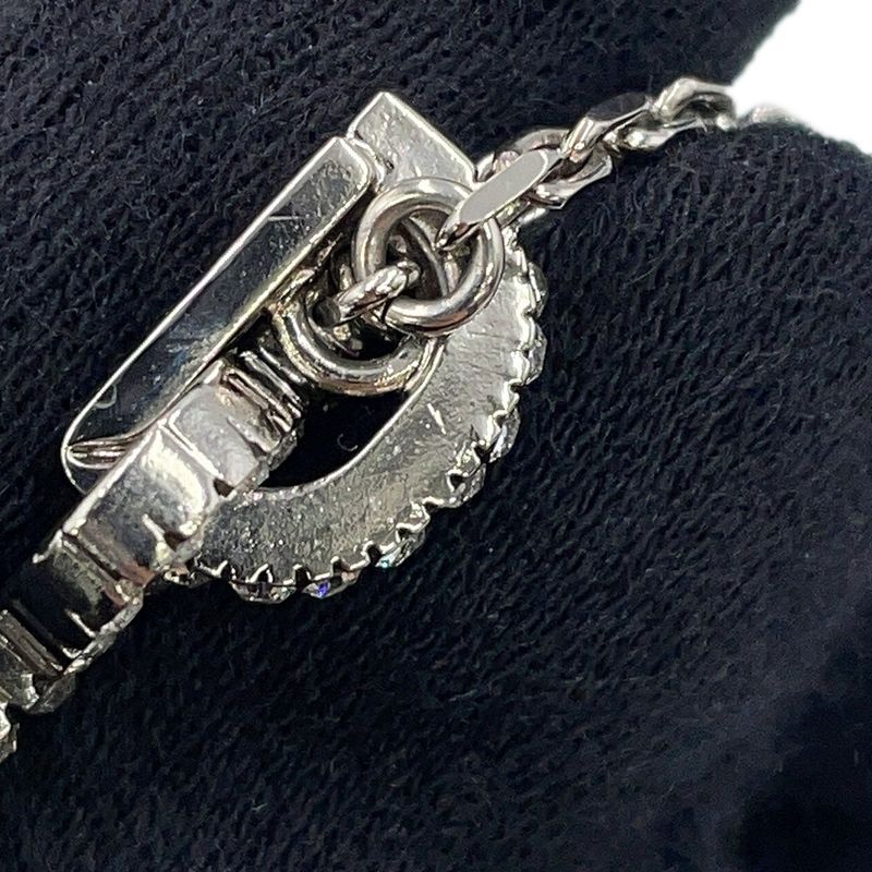 Chanel Necklace CC Logo Line Stone Faux Pearl