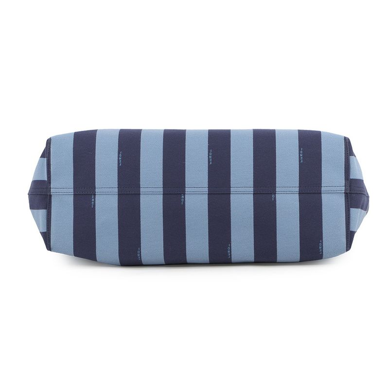 Fendi Tote Logo Stripe Canvas Leather