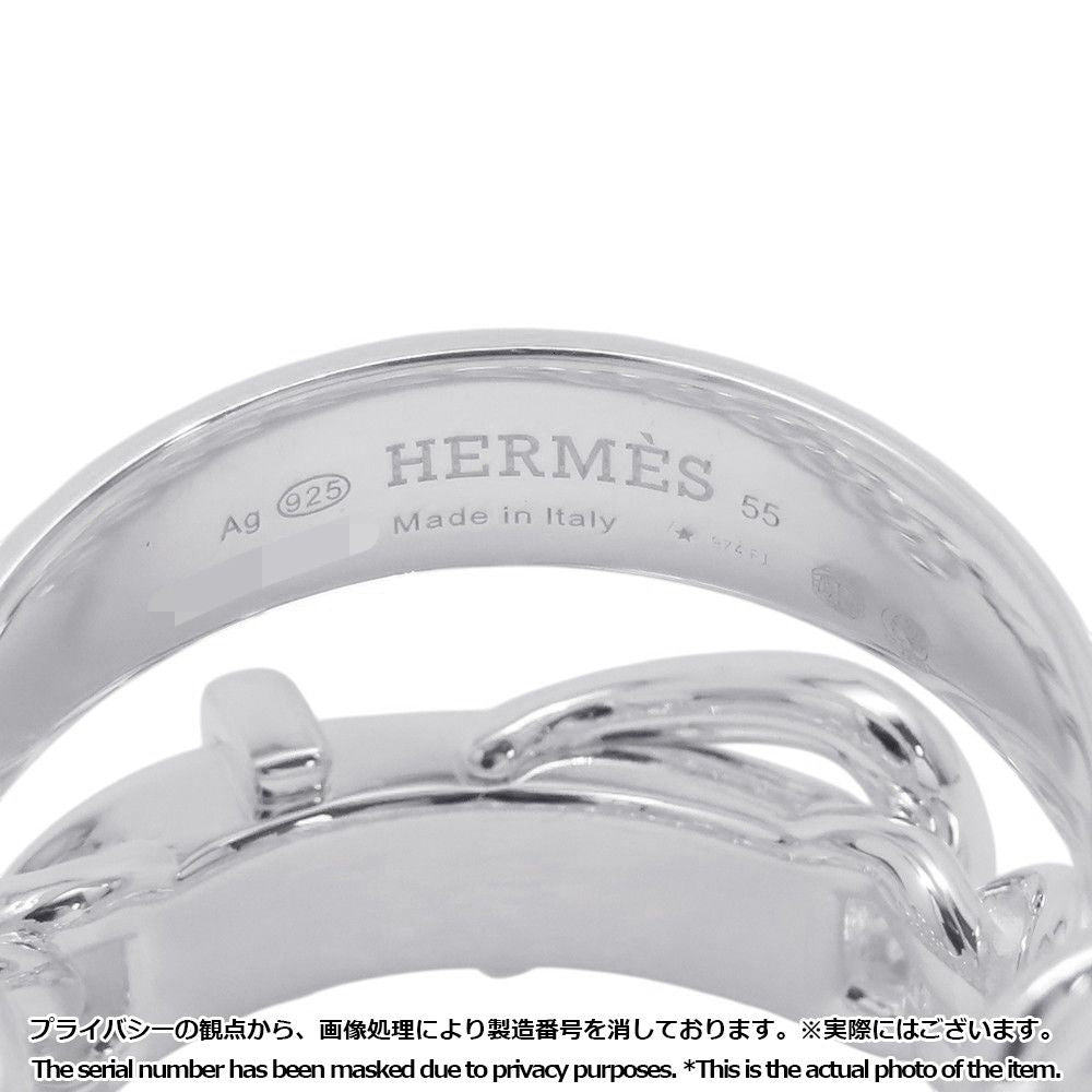 Hermes Ring Book le Series Inflexible Silver 55