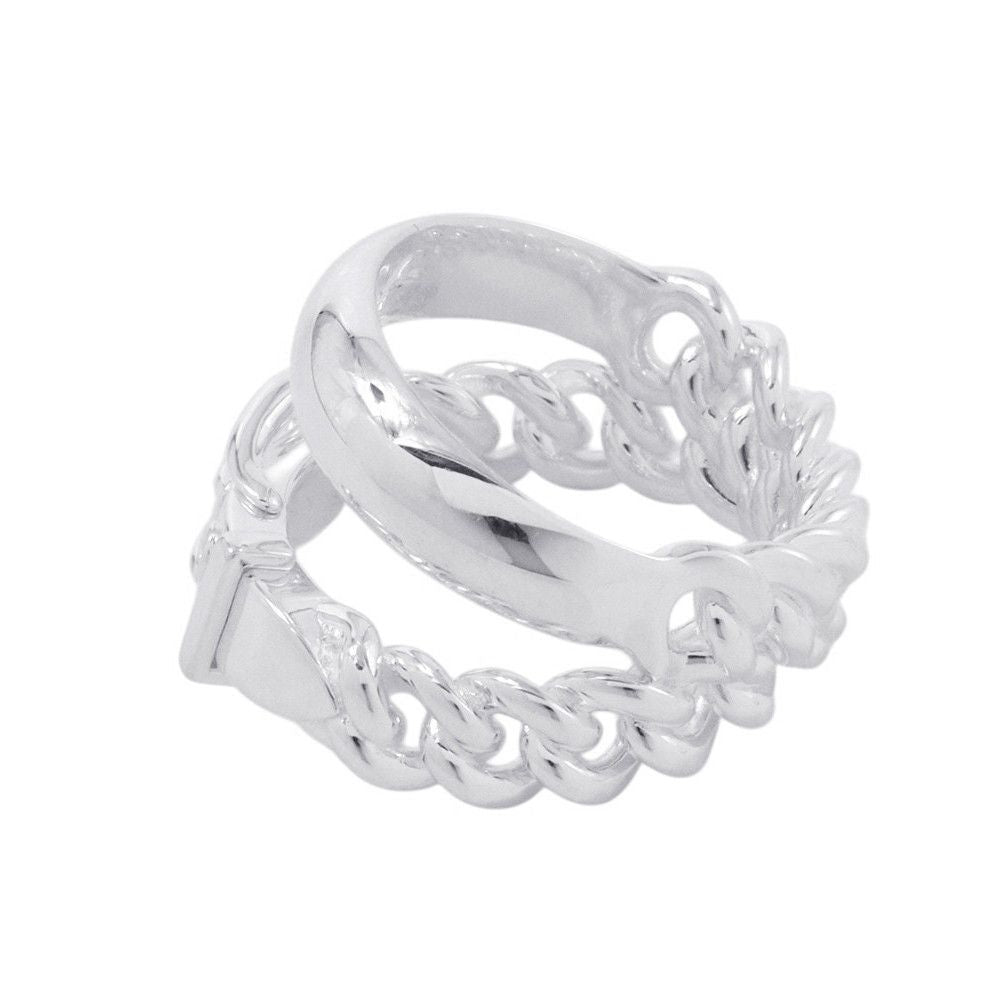 Hermes Ring Book le Series Inflexible Silver 55