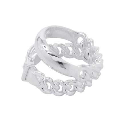 Hermes Ring Book le Series Inflexible Silver 55