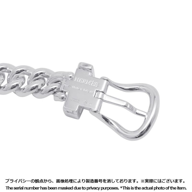 Hermes Necklace Book le Series Inflexible Silver PM 40