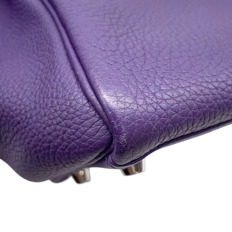 Hermes Handbag Kelly 28 Retourne Iris Silver Togo 2-Way