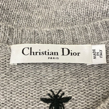 Dior Long Sleeve Sweater I 40 Gray White Multi Cashmere