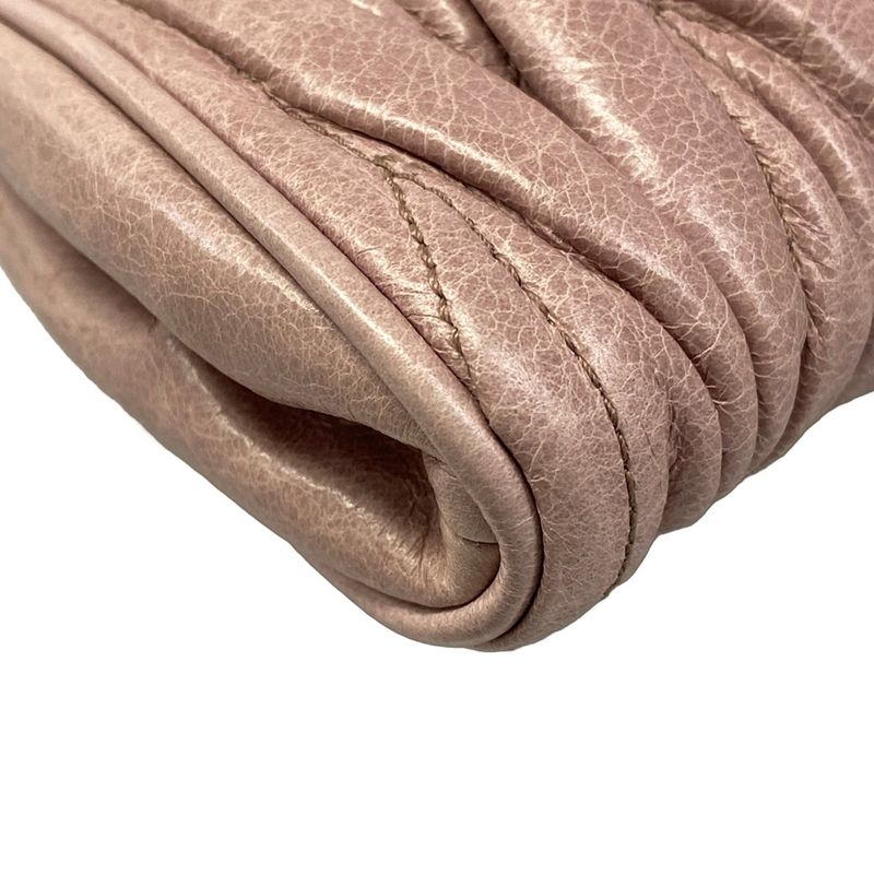 Miu Miu Clutch Matelasse Pink Beige Leather