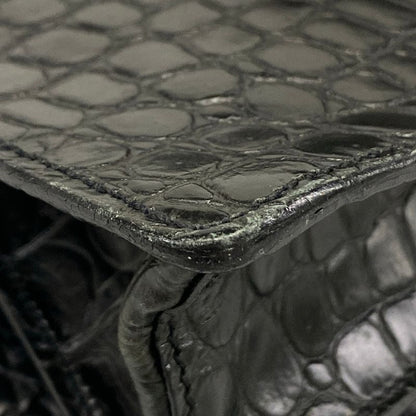 Miu Miu Handbag Black Ribbon Pouch Embossed Leather