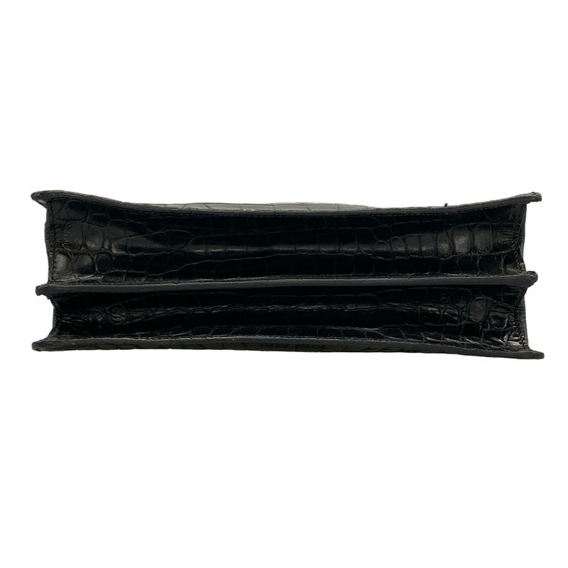Miu Miu Handbag Black Ribbon Pouch Embossed Leather