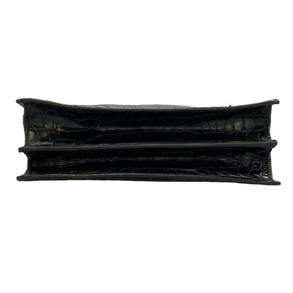 Miu Miu Handbag Black Ribbon Pouch Embossed Leather