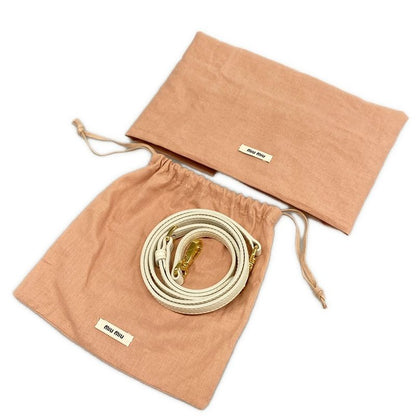 Miu Miu White Mini Bag Crochet Leather