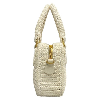 Miu Miu White Mini Bag Crochet Leather