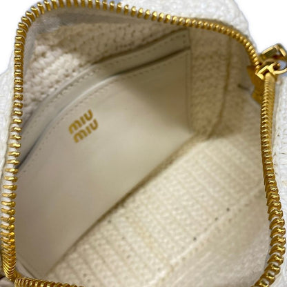Miu Miu White Mini Bag Crochet Leather