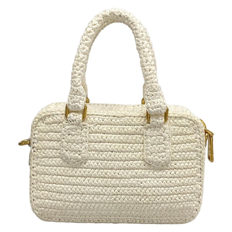 Miu Miu White Mini Bag Crochet Leather