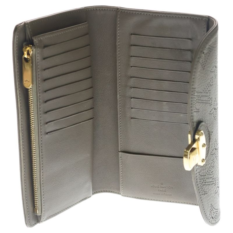 Louis Vuitton Monogram Mahina Portefeuille Amelia Wallet Card Case Grey Ju