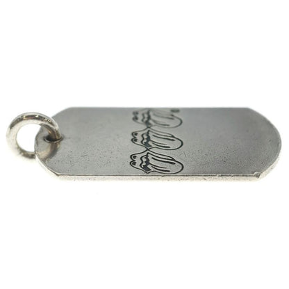 Chrome Hearts Rolling Stone Dog Tag Pendant Top Silver