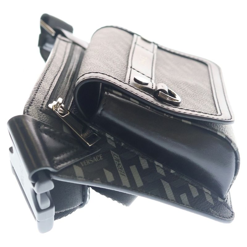 Versace Signature Belt Bag la Greca Gray