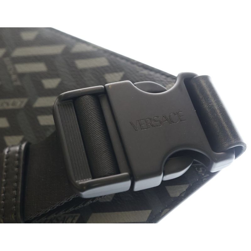 Versace Signature Belt Bag la Greca Gray