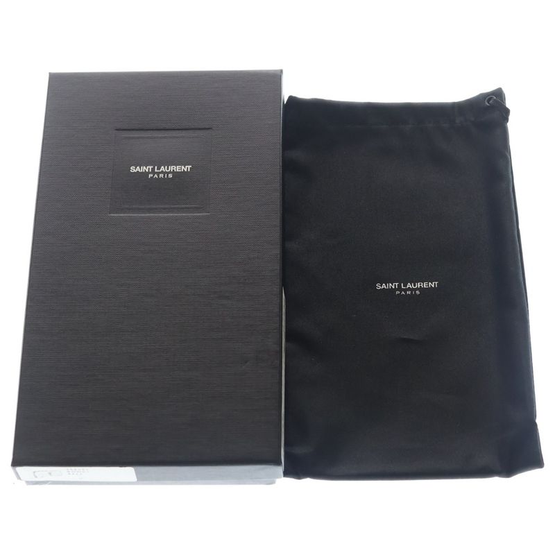 Saint Laurent Yves Cassandra Zip Around Wallet Card Case Red Leather Gold