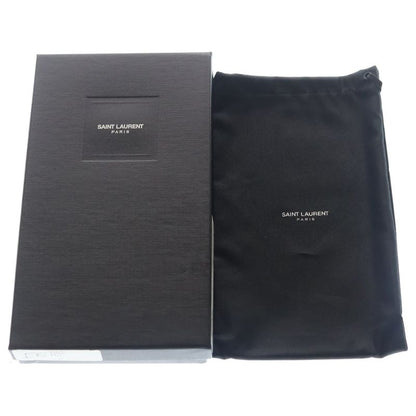 Saint Laurent Yves Cassandra Zip Around Wallet Card Case Red Leather Gold