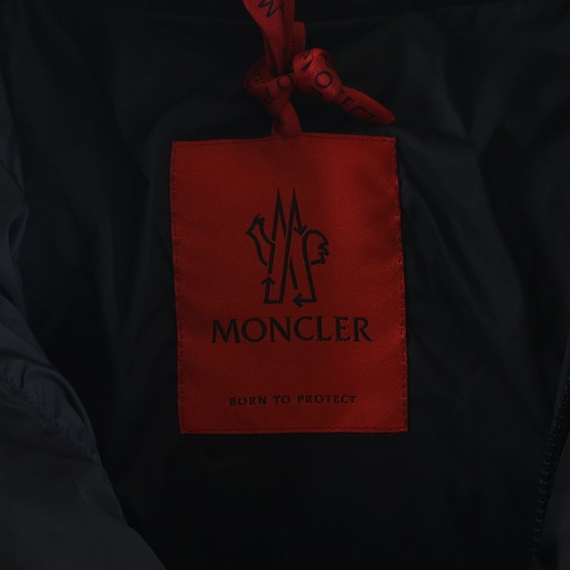 Moncler Born to Protect Red Patch Down Jacket Black