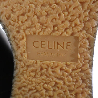 Celine Mouton Leather Boa Lining Long Boots Black