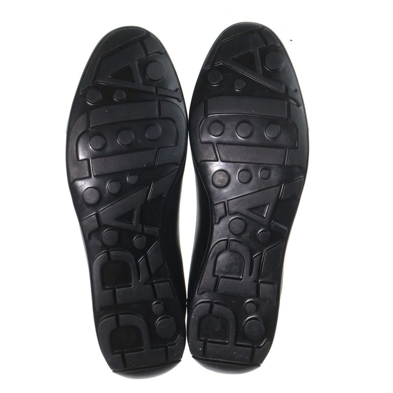 Prada Logo Leather Lace Up Low Cut Shoes Black