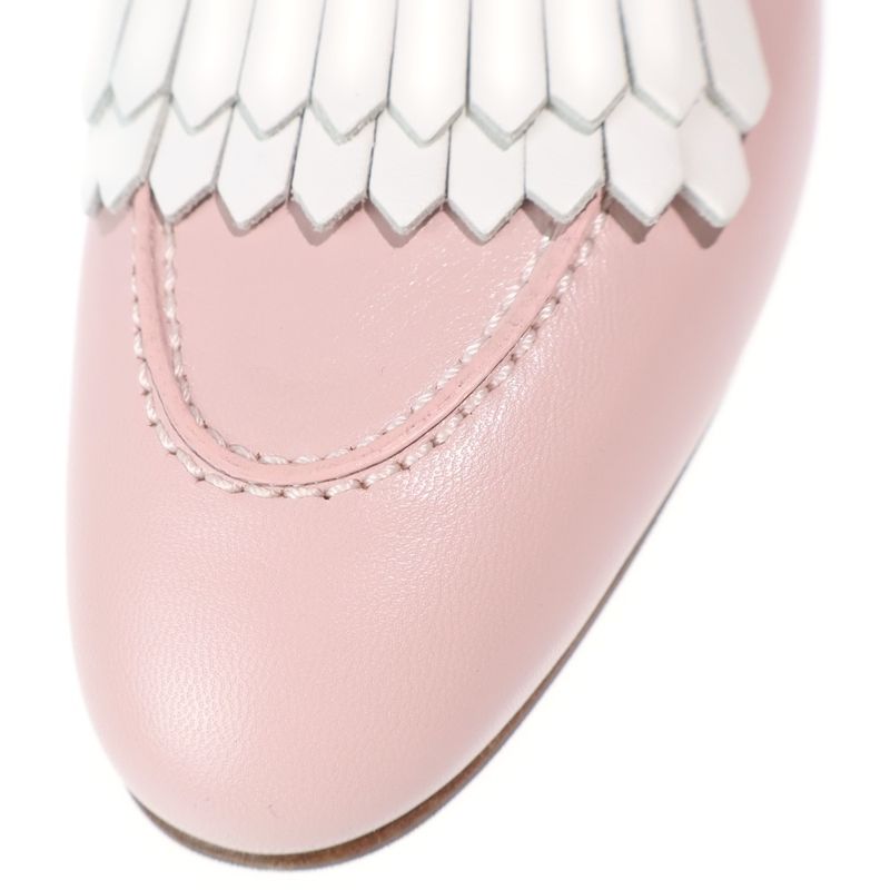 Hermes Moccasin Royal Calf Leather Loafers Shoes Pink