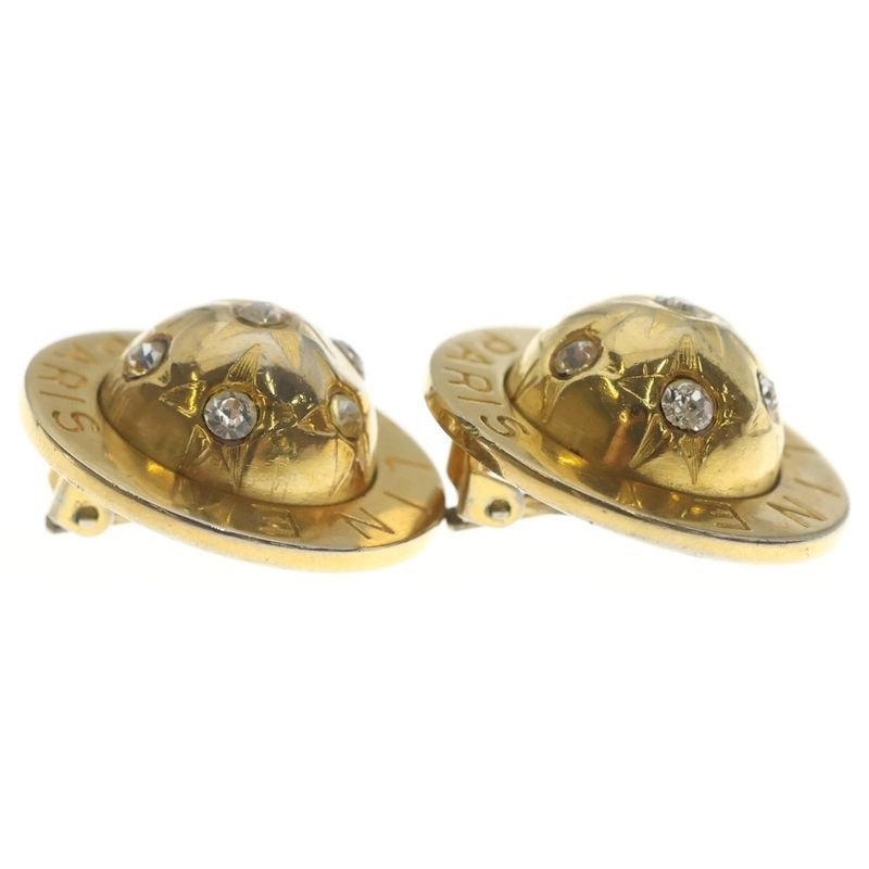Celine 91 Logo Line Stone Round Earring