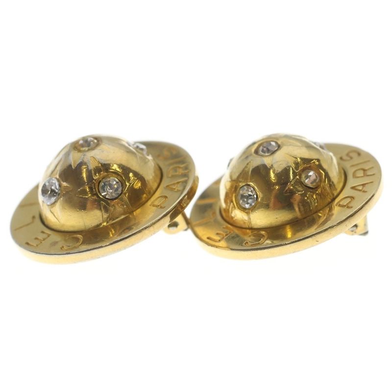 Celine 91 Logo Line Stone Round Earring
