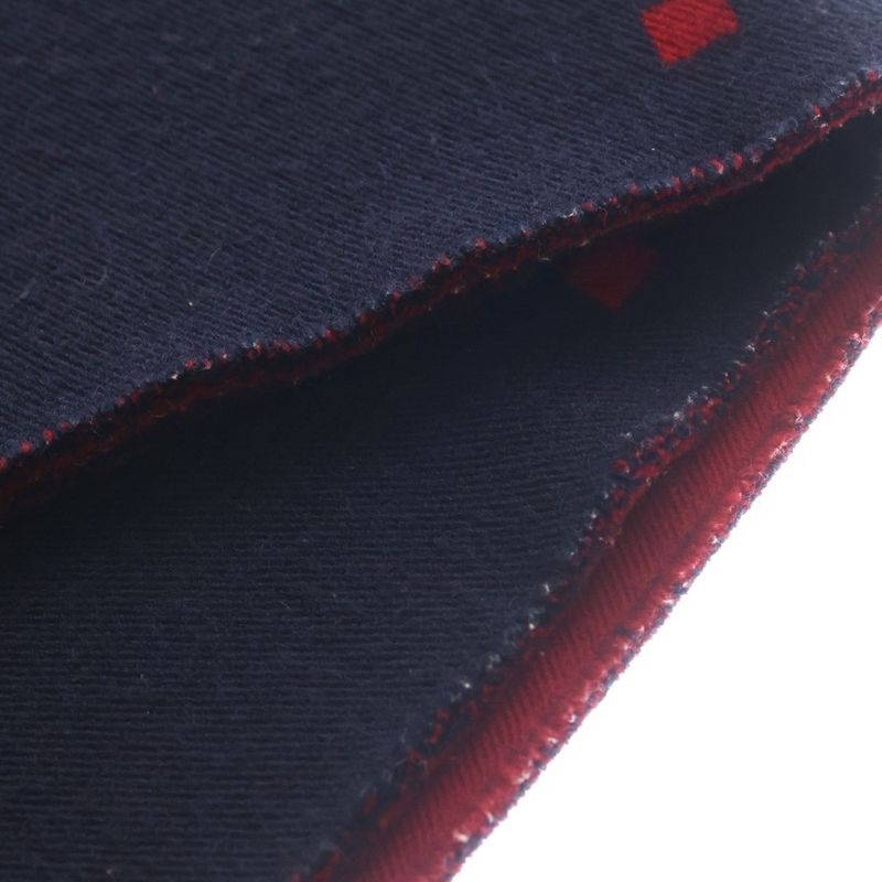 Gucci Jumbo Gglogo Wool Silk Scarf Red Navy