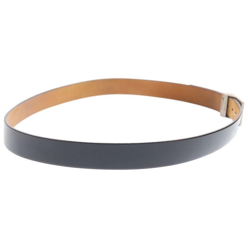 Louis Vuitton Ceinture Logo Buckle Belt Leather Black Brown Lst