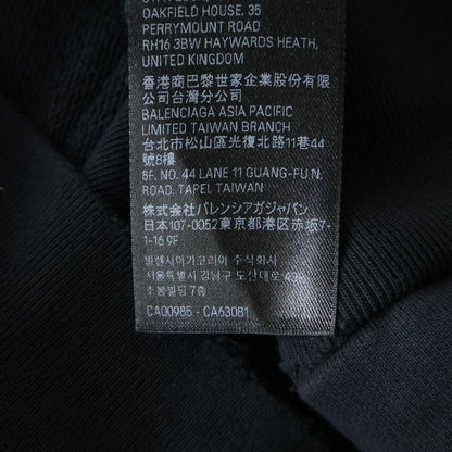 Balenciaga Large Fit Hoodie Printed Pullover Black