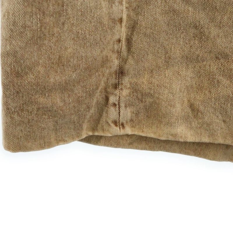 Miu Miu Logo Embossed Denim Long Coat Brown