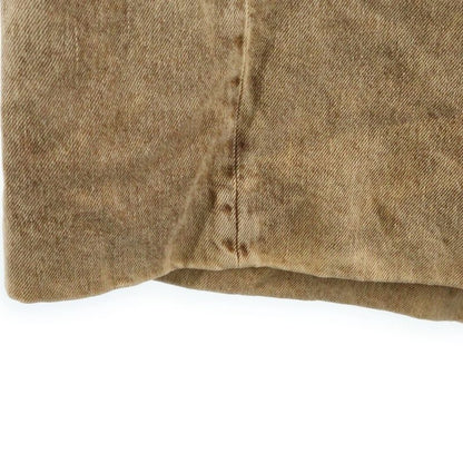 Miu Miu Logo Embossed Denim Long Coat Brown