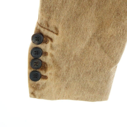 Miu Miu Logo Embossed Denim Long Coat Brown