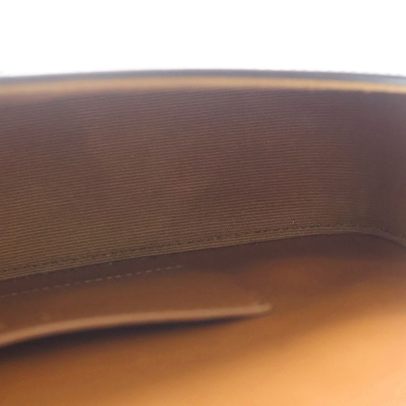 Celine Triomphe Tab Mini Shoulder Bag Pochette Brown Leather Gold