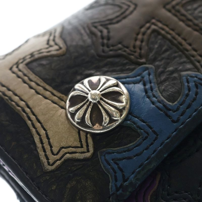 Chrome Hearts Wave Cross Patch Ball Button with Leather Wallet Multi