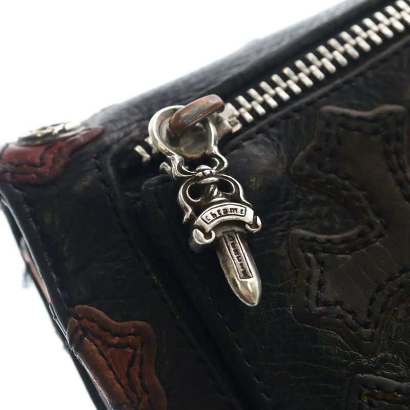 Chrome Hearts Wave Cross Patch Ball Button with Leather Wallet Multi