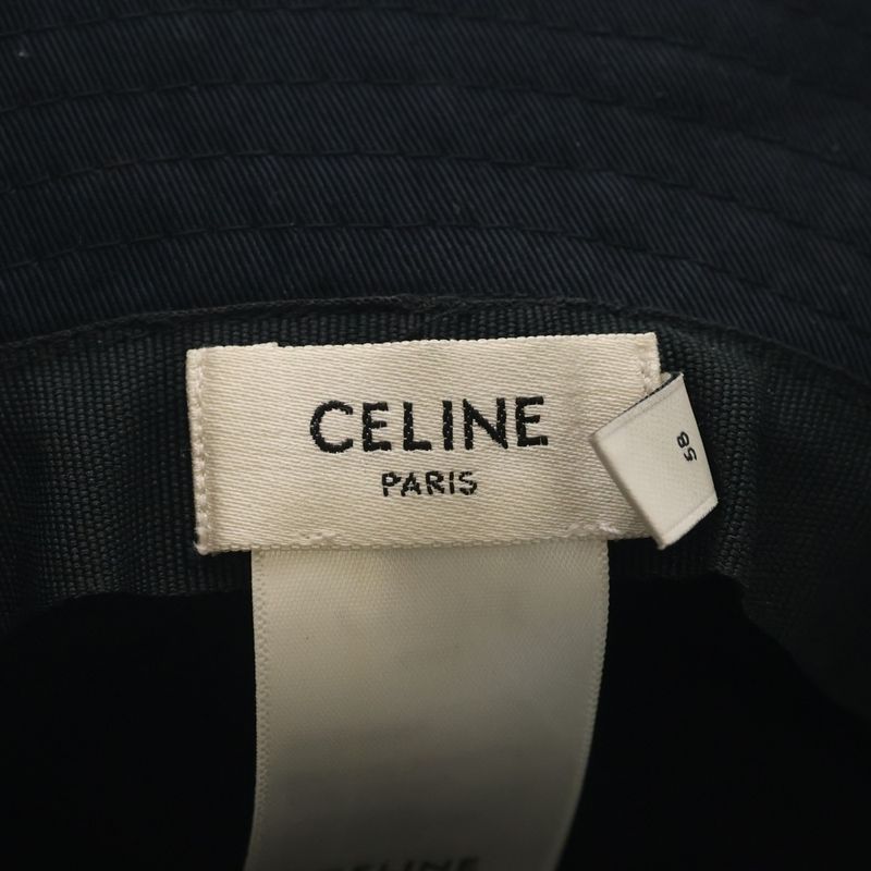 Celine Bucket Hat Logo Print Black