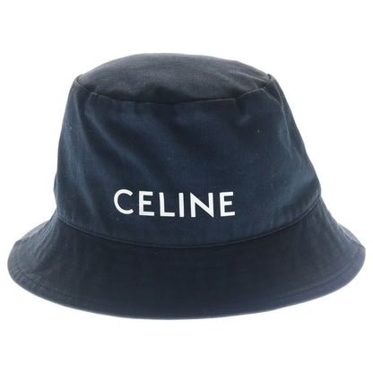 Celine Bucket Hat Logo Print Black