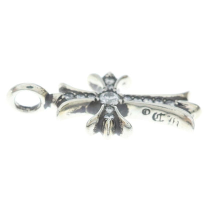 Chrome Hearts Tny Crsf P Dia Tiny Fat Cross Pave Diamond Pendant Top Silver