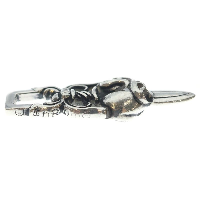 Chrome Hearts Dagger Heart Daga Pendant Top Silver