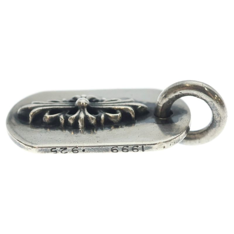 Chrome Hearts Raised Dogtag Dog Tag Charm Silver Necklace Top